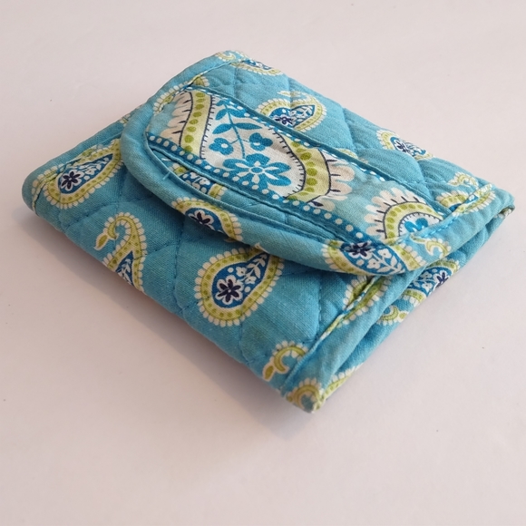 Vera Bradley Tri-fold Wallet Bermuda Blue - Picture 7 of 9